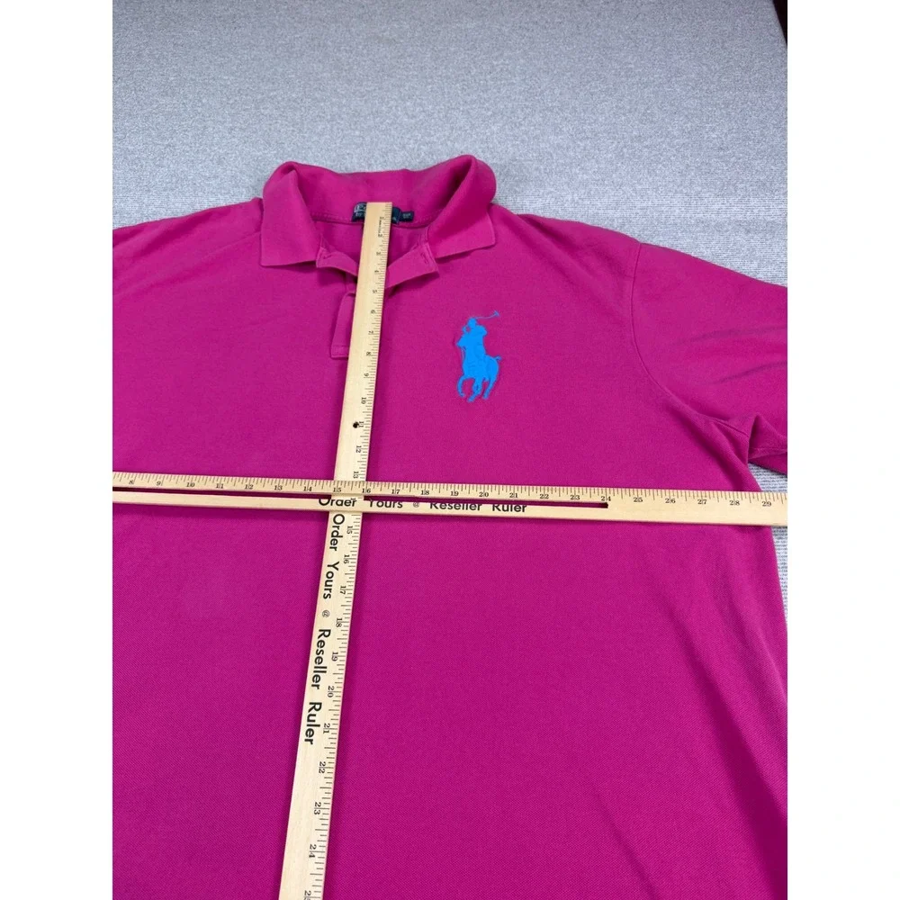 Polo Ralph Lauren Mens 3XB Big Pony Pink Short Sleeve Polo Shirt Turquoise